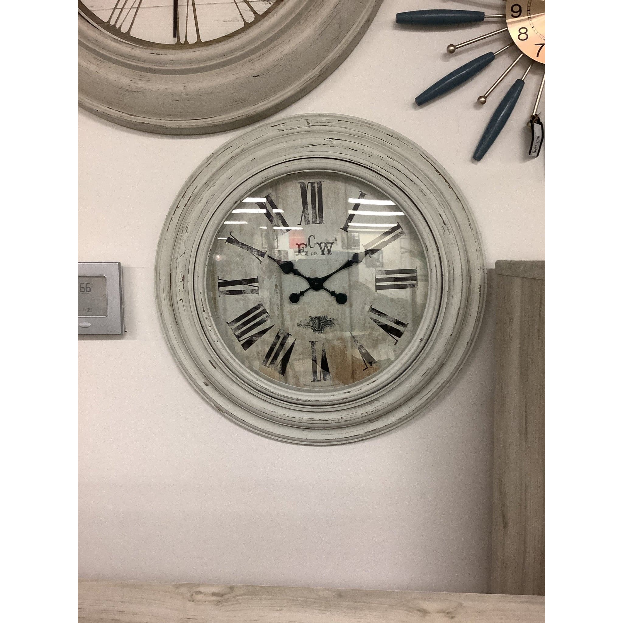 Farmhouse Wall Clock with Thick Decorative Frame, 15" - HER Home Design Boutique